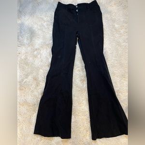 Suede Black Flare pants